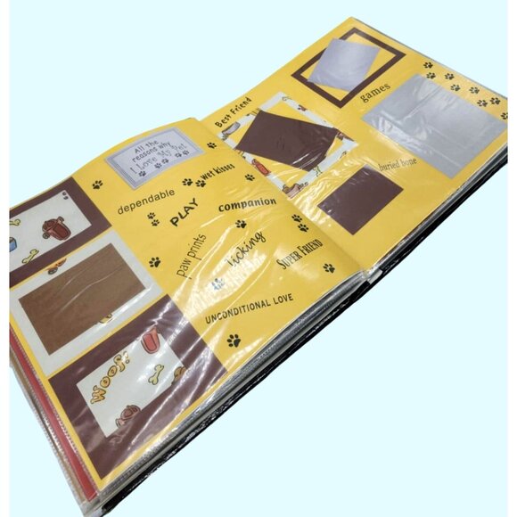 Dog-Themed Scrapbook Album Paw Prints & Bone Design Puppy Photo Book Pictures - Picture 9 of 16